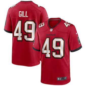 mens nike cam gill red tampa bay buccaneers game jersey
